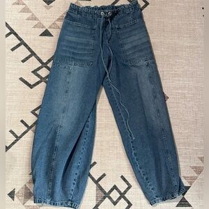 Casual Blue Denim Jogger Pants
